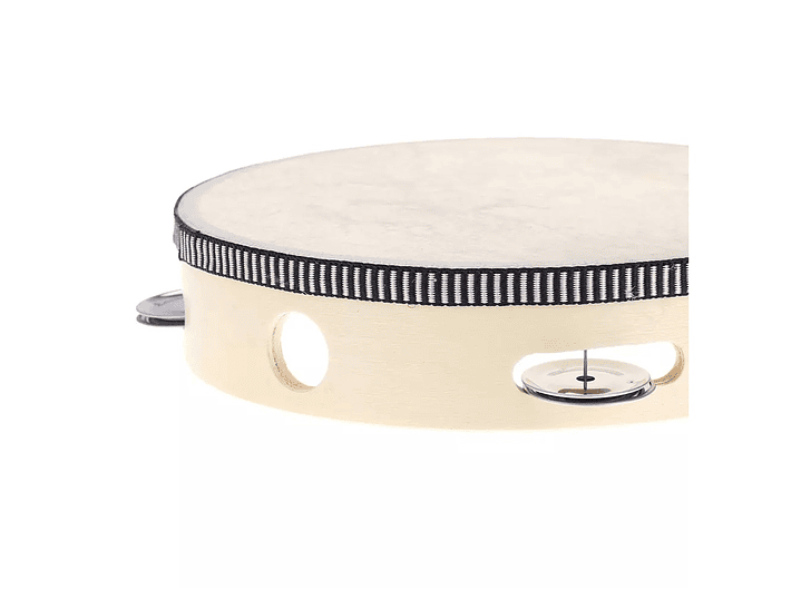 Pandero Madera Con Parche 8 Sonajas Metal 6