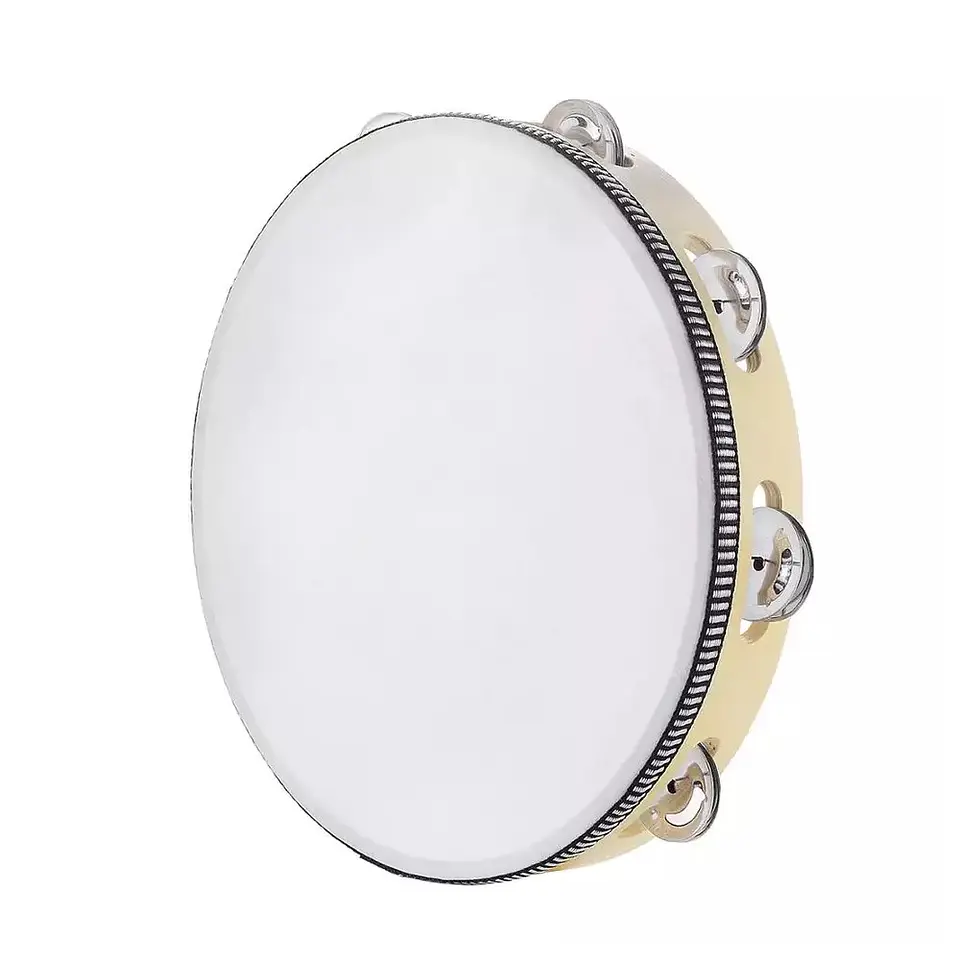 Pandero Madera Con Parche 10 Sonajas Metal 1