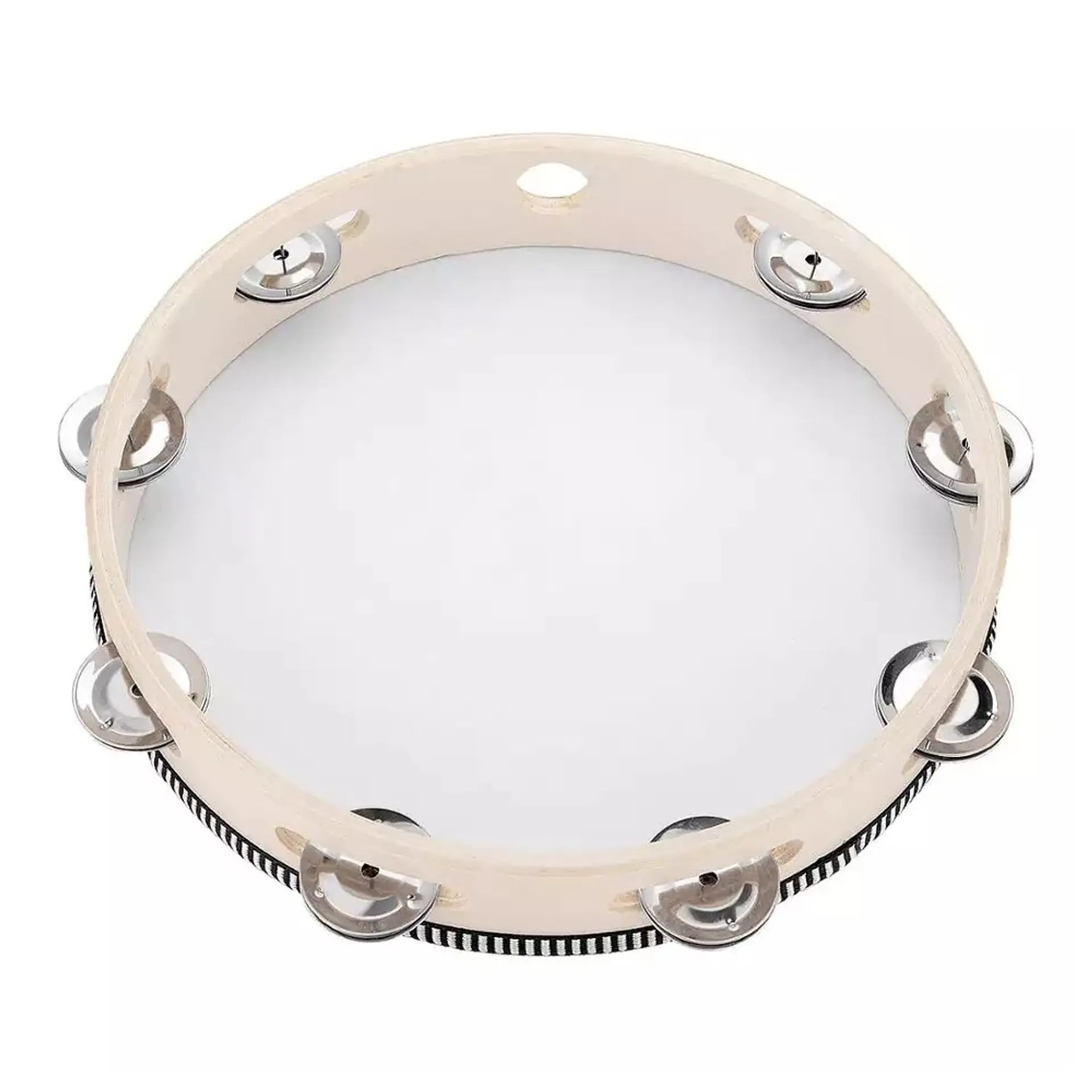 Pandero Madera Con Parche 10 Sonajas Metal 3