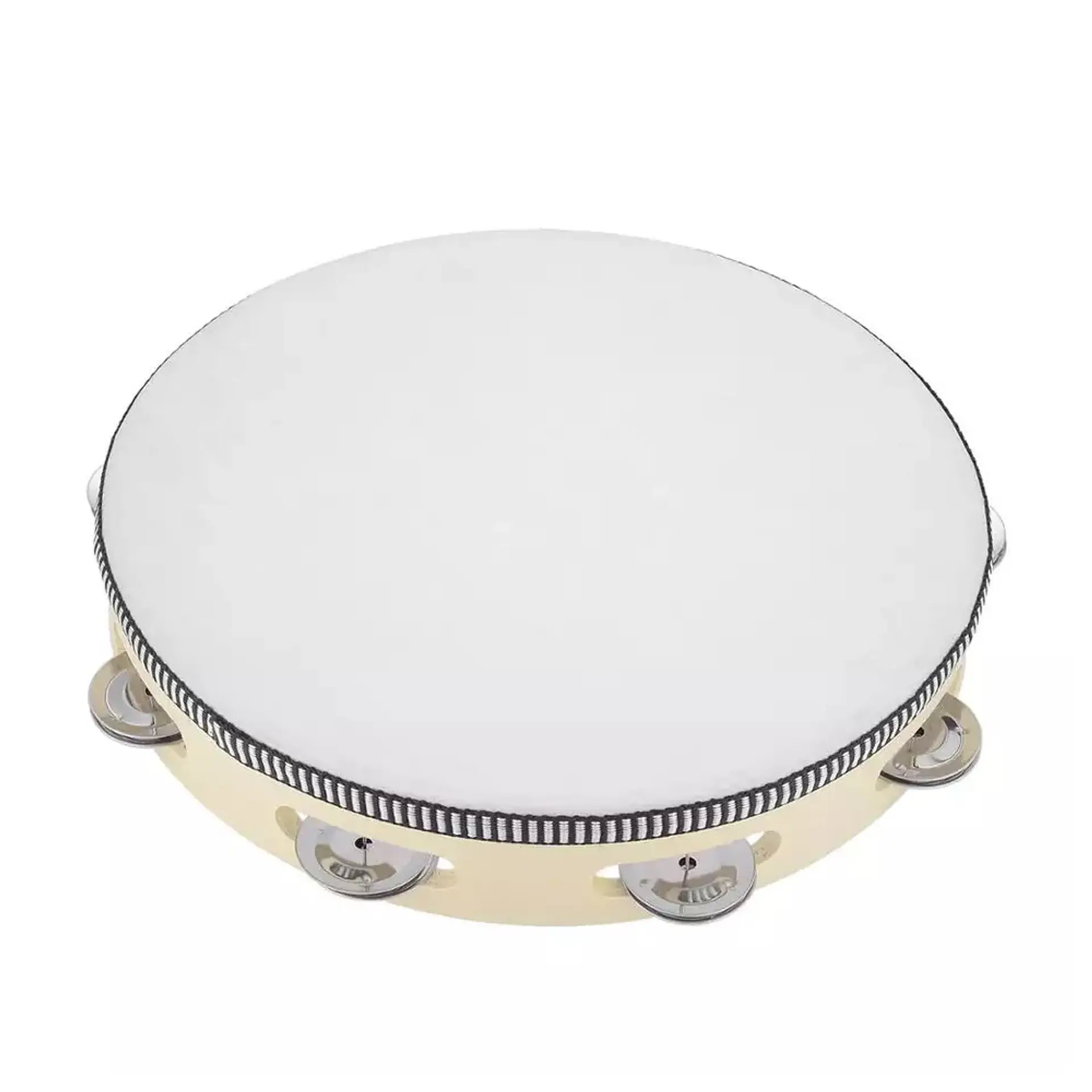 Pandero Madera Con Parche 10 Sonajas Metal 4