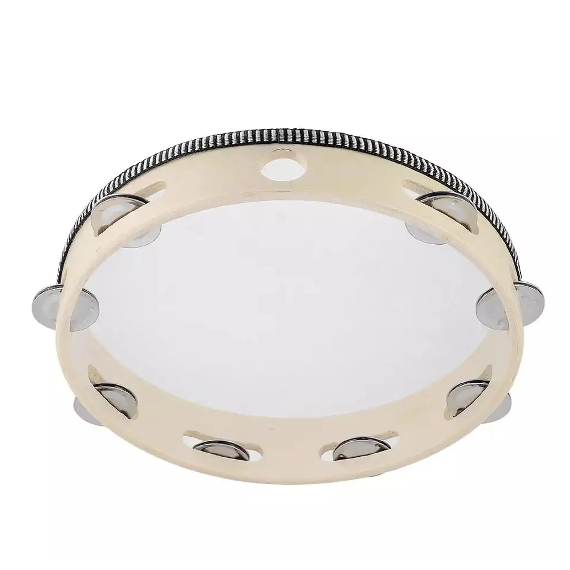 Pandero Madera Con Parche 10 Sonajas Metal 5