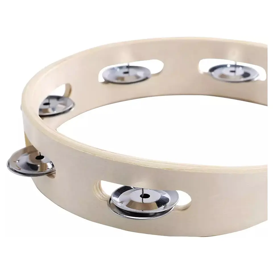 Pandero Madera 8 Pulgadas Sonajas Metal 5