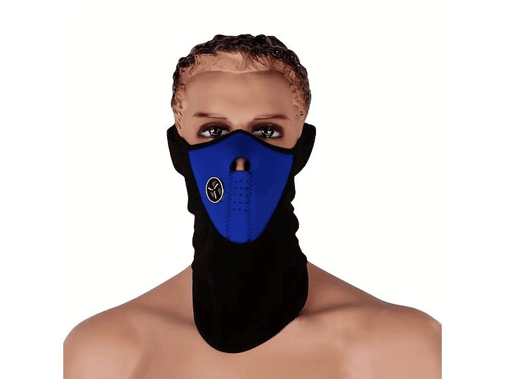 Máscara Moto o Bicicleta de Neopreno y Polar Azul 2