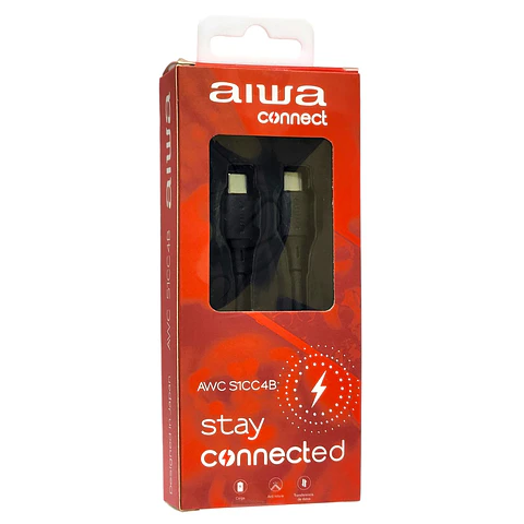 Cable Aiwa USB Tipo C a Tipo C 1.2m AWCS1CC4B