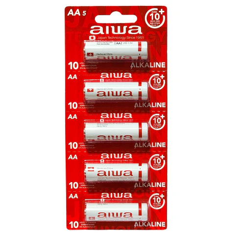 Pack 5 Pilas Alcalinas AA Aiwa LR6 Tira
