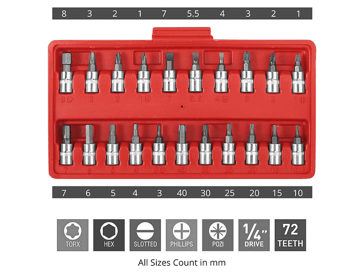 Set Juego Caja De Dados Chicharra 1/4 46 Piezas CR-V 2