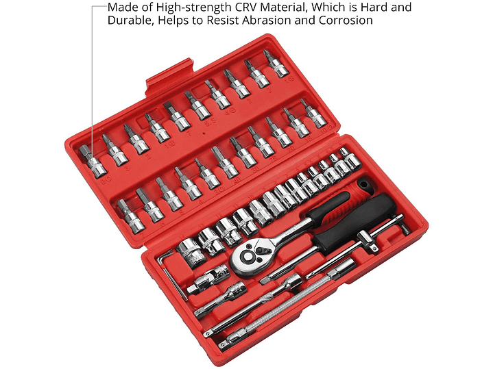 Set Juego Caja De Dados Chicharra 1/4 46 Piezas CR-V 3