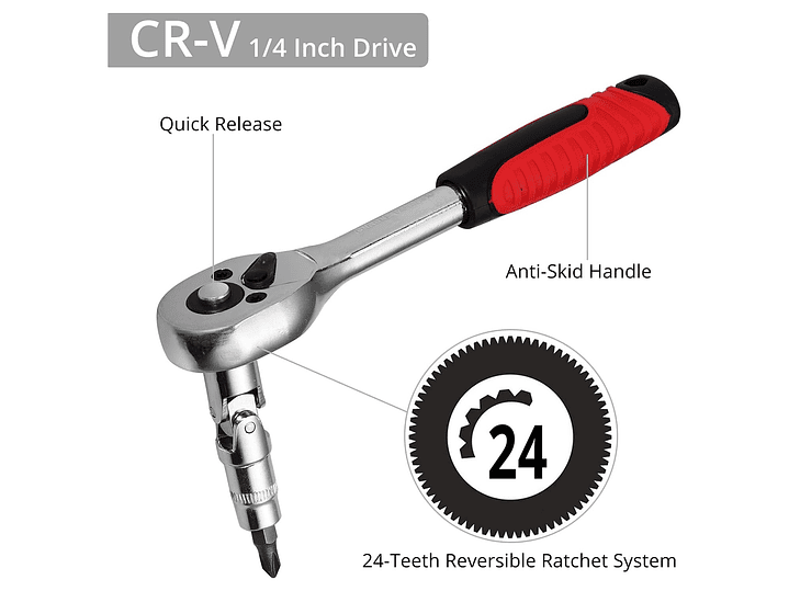 Set Juego Caja De Dados Chicharra 1/4 46 Piezas CR-V 4