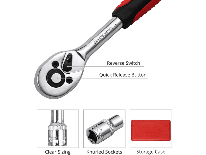 Set Juego Caja De Dados Chicharra 1/4 46 Piezas CR-V 7