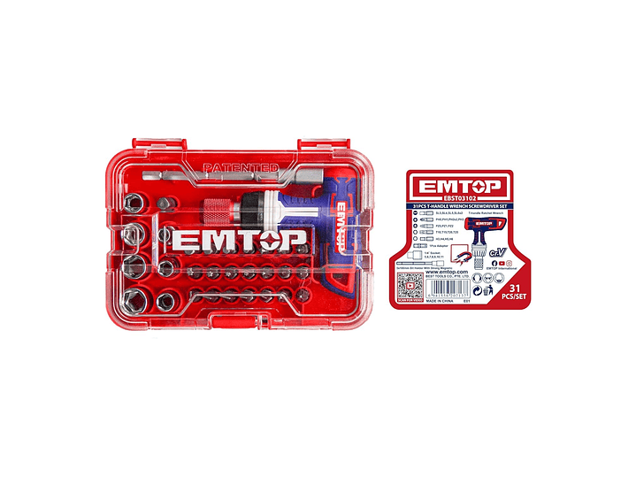 Set de 31 Piezas de Llaves con Mango en T EMTOP EBST03102 6