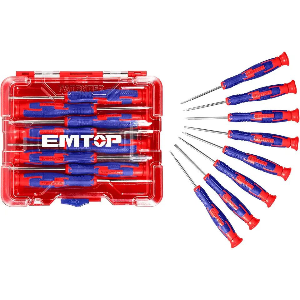 Pack 8 Destornillador Precisión Industrial ESSTP0802 EMTOP 1