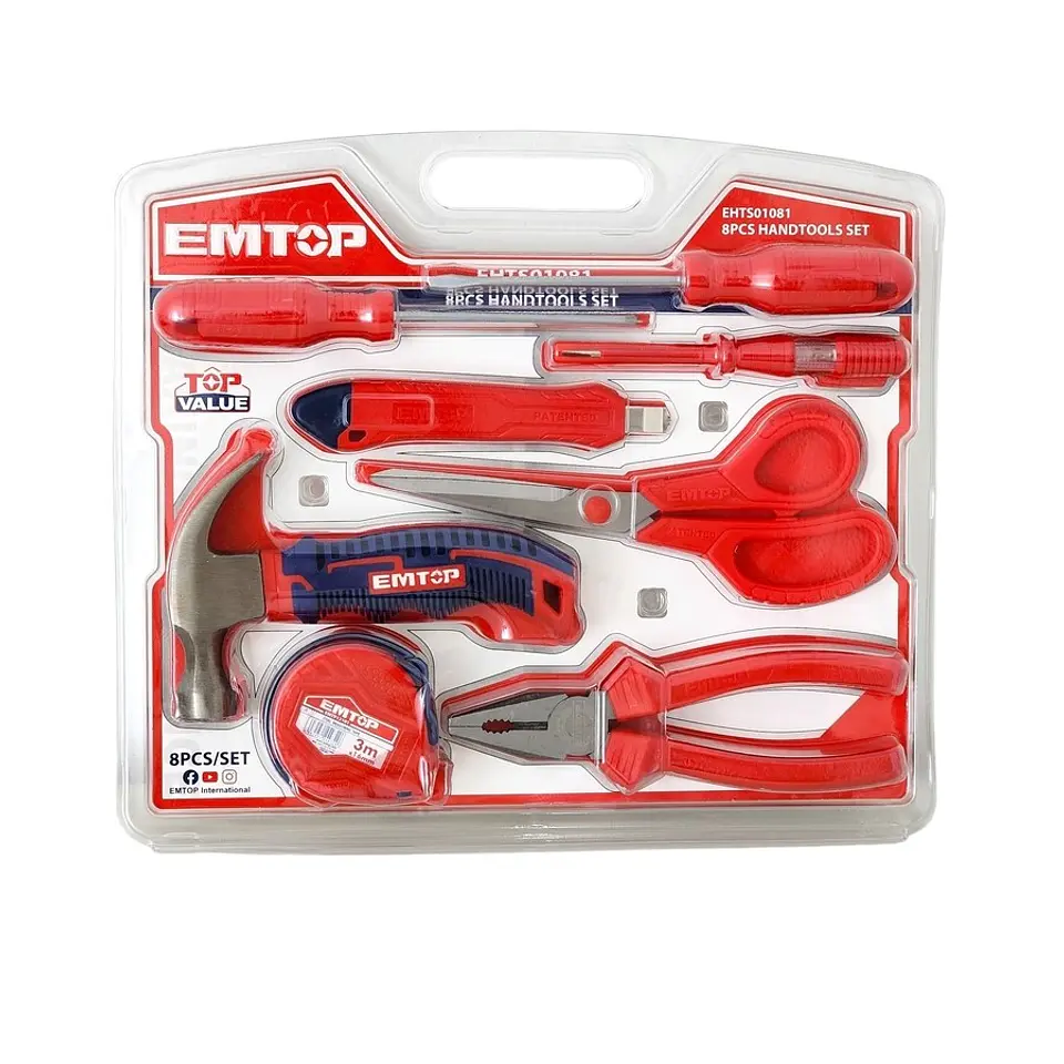Pack de 8 Herramientas Manuales EHTS01080 EMTOP 1