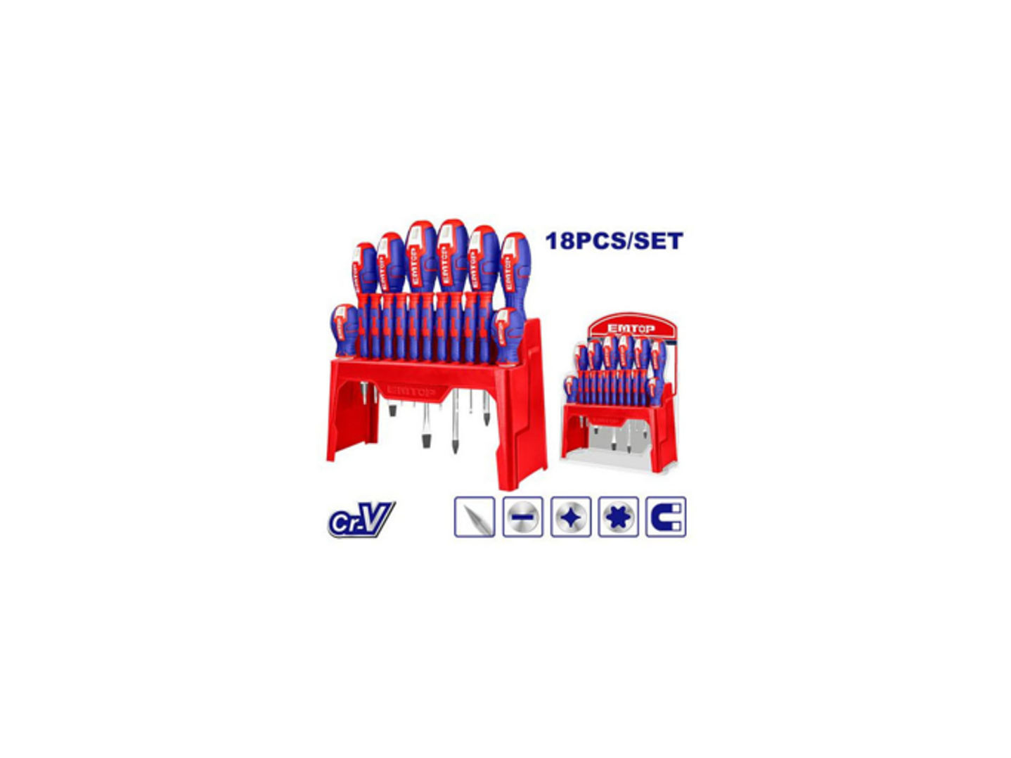 Pack 18 Destornilladores ESST1802 EMTOP 3