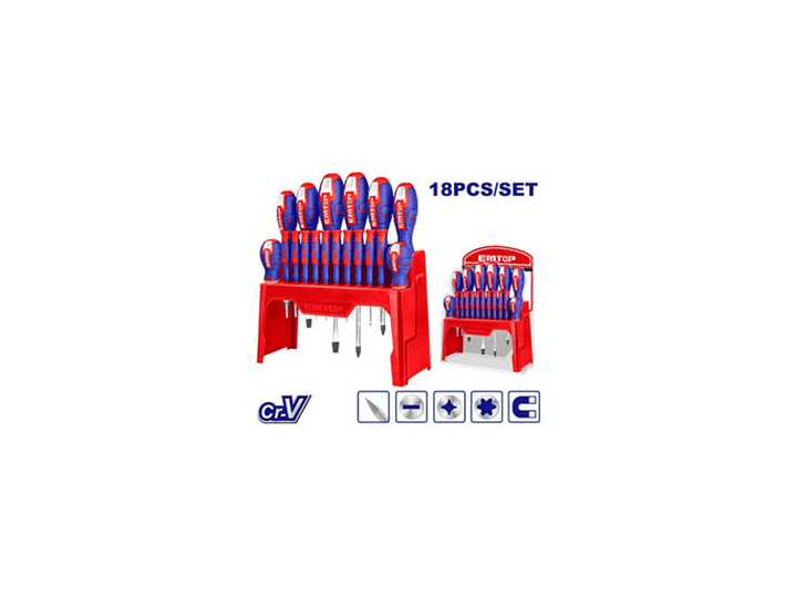 Pack 18 Destornilladores ESST1802 EMTOP 3