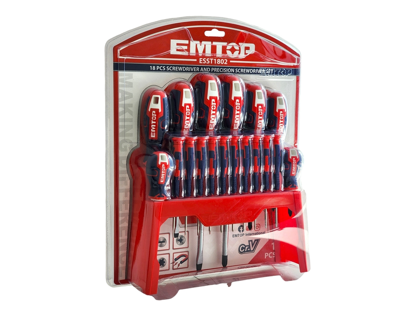 Pack 18 Destornilladores ESST1802 EMTOP 4