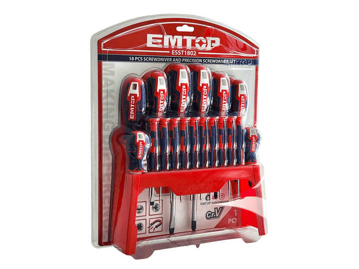 Pack 18 Destornilladores ESST1802 EMTOP 4