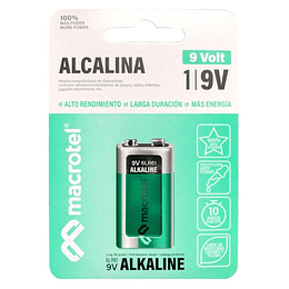 Batería 9V Macrotel Alcalina MWALK19V