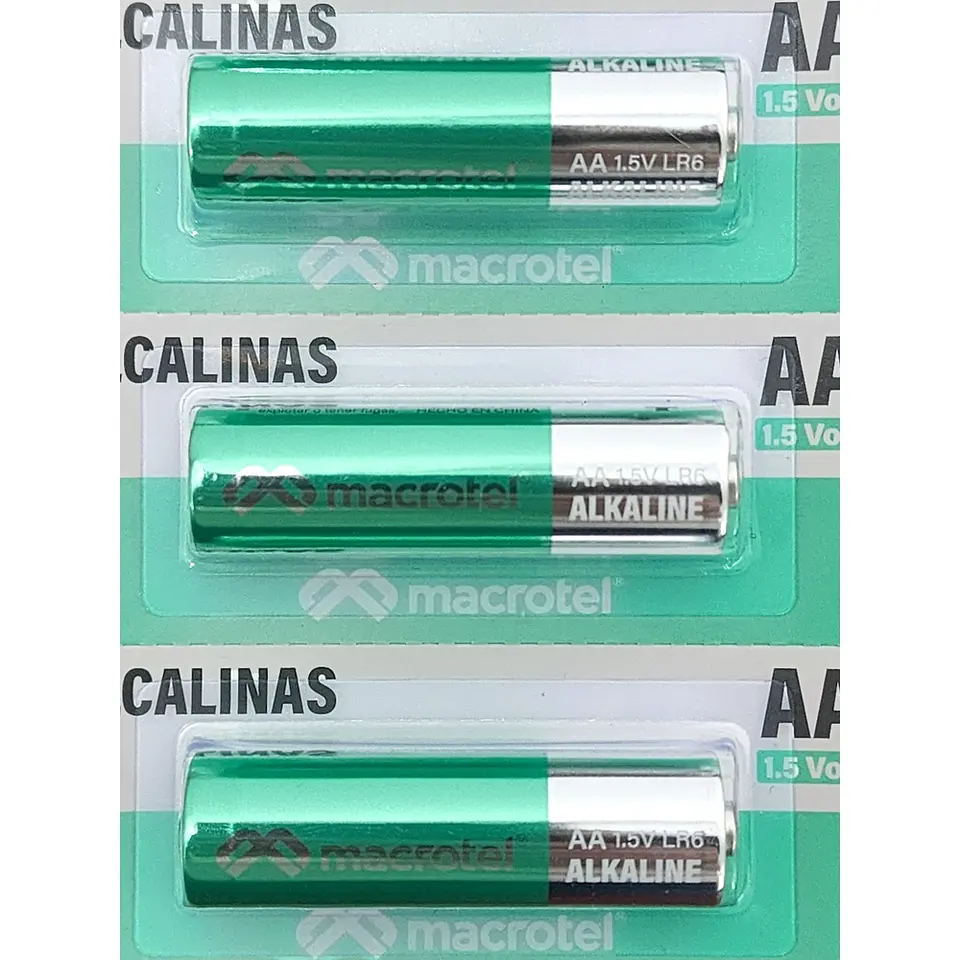 Pack 5 Pilas Alcalinas AA Prepicadas 1.5 Volt Macrotel 2
