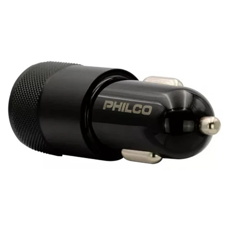 Cargador de Auto USB de 2 Puertos Philco FLP2552B Negro