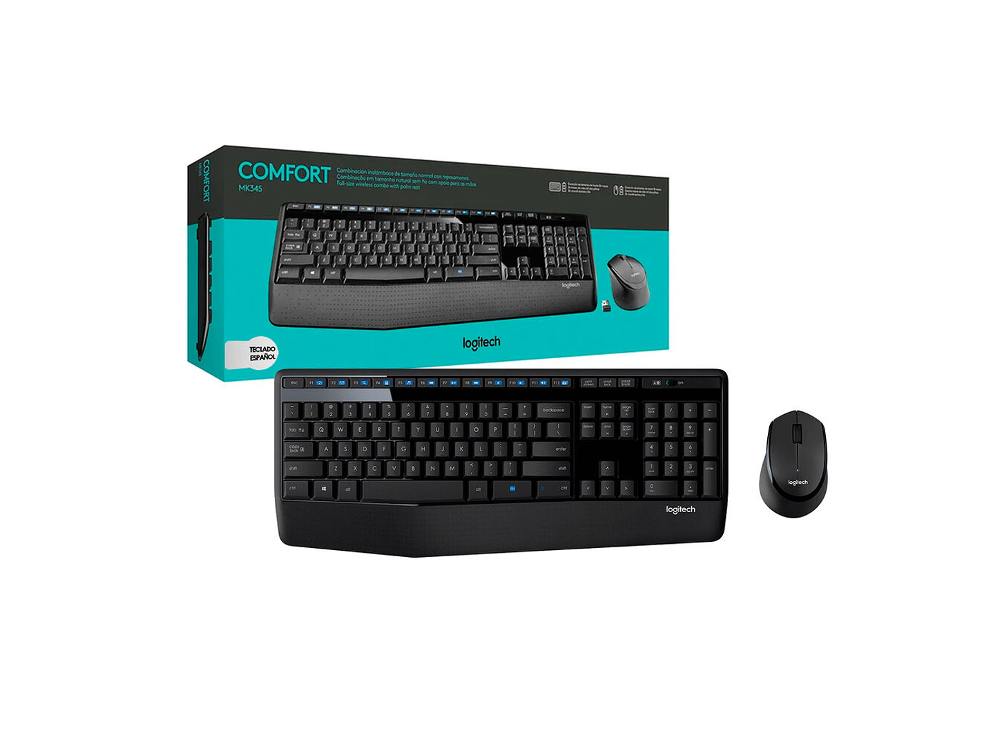 Kit Combo Teclado y Mouse Logitech Comfort MK345 Negro 2