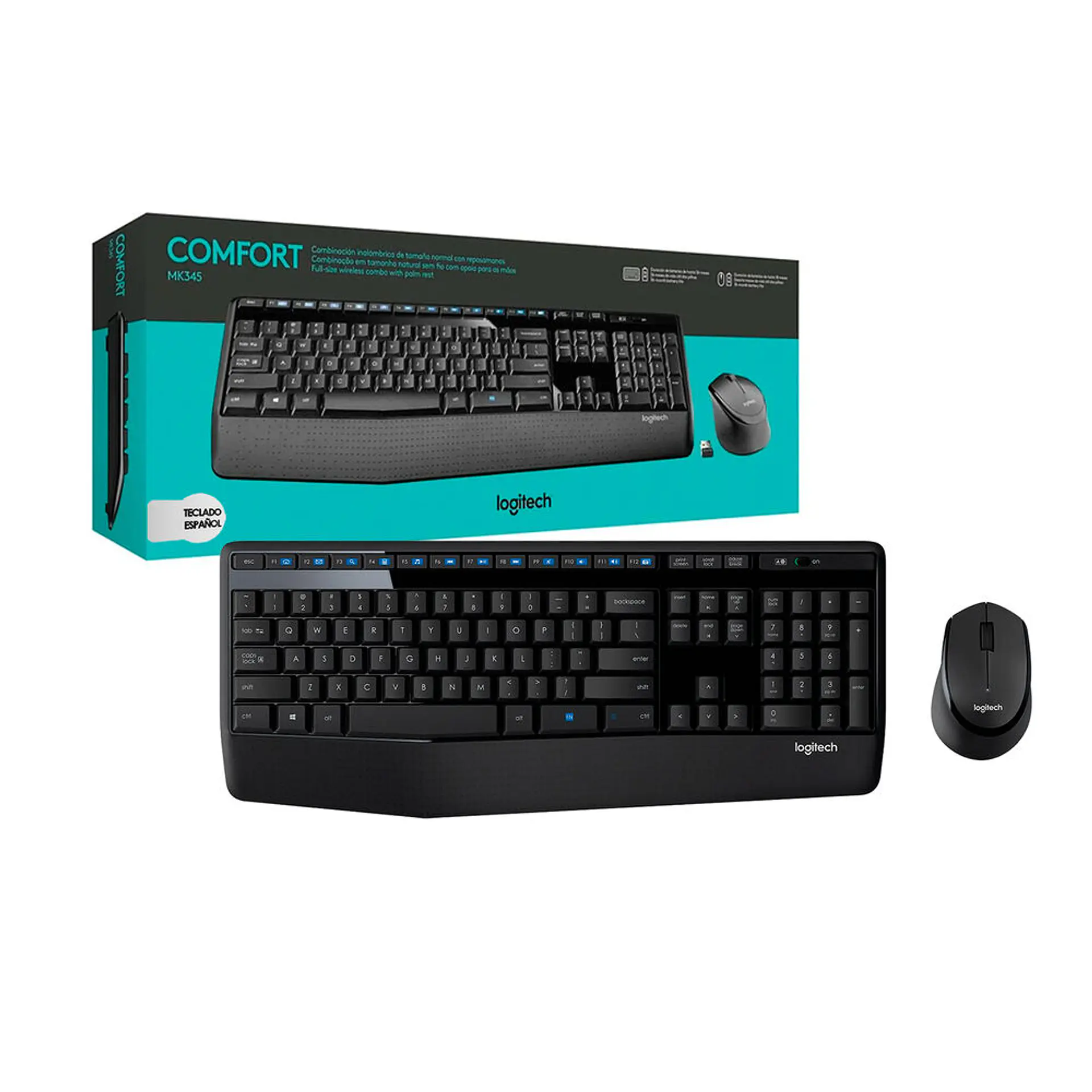 Kit Combo Teclado y Mouse Logitech Comfort MK345 Negro 2