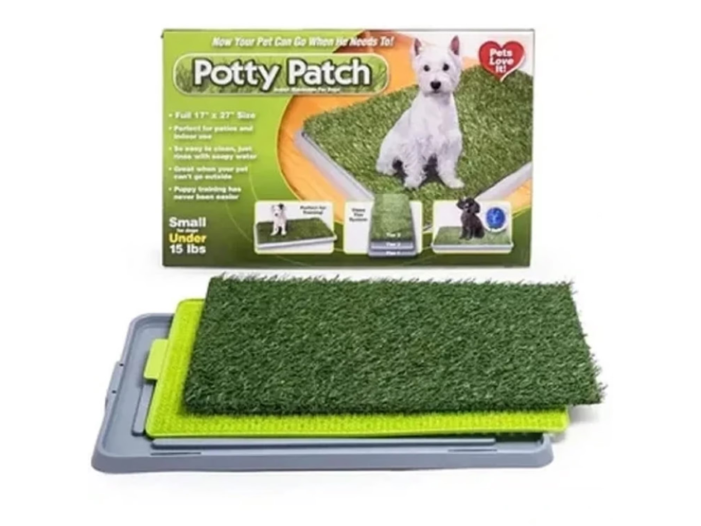 Baño Ecológico Para Mascotas Perros Potty 43x68 cm 2