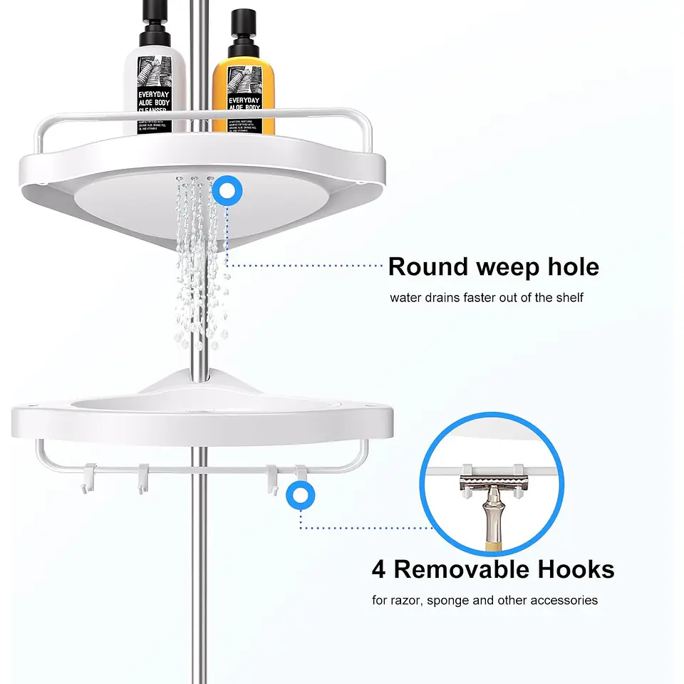 Organizador Esquinero Ducha Baño Multiuso 4 Niveles Ajustable 6