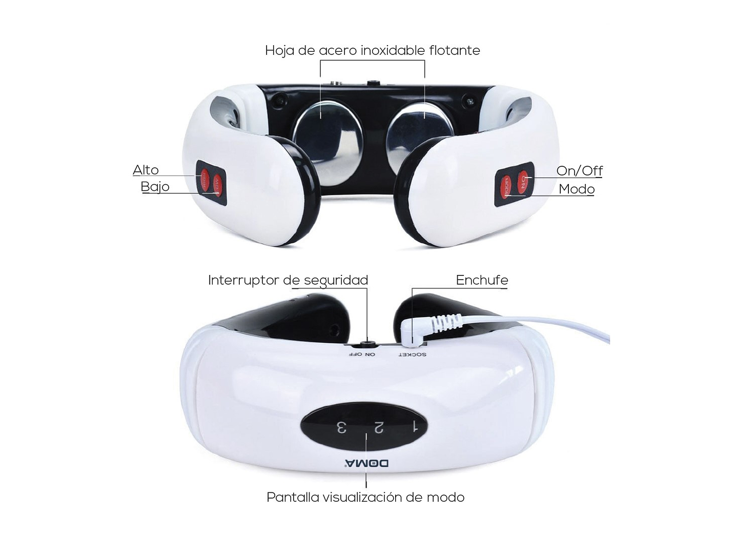 Masajeador Electroestimulador De Cuello Cervical DM0004 2