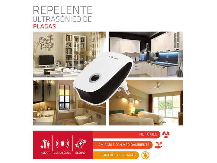 Repelente Ultrasónico de Plagas Dblue DBREM48 6