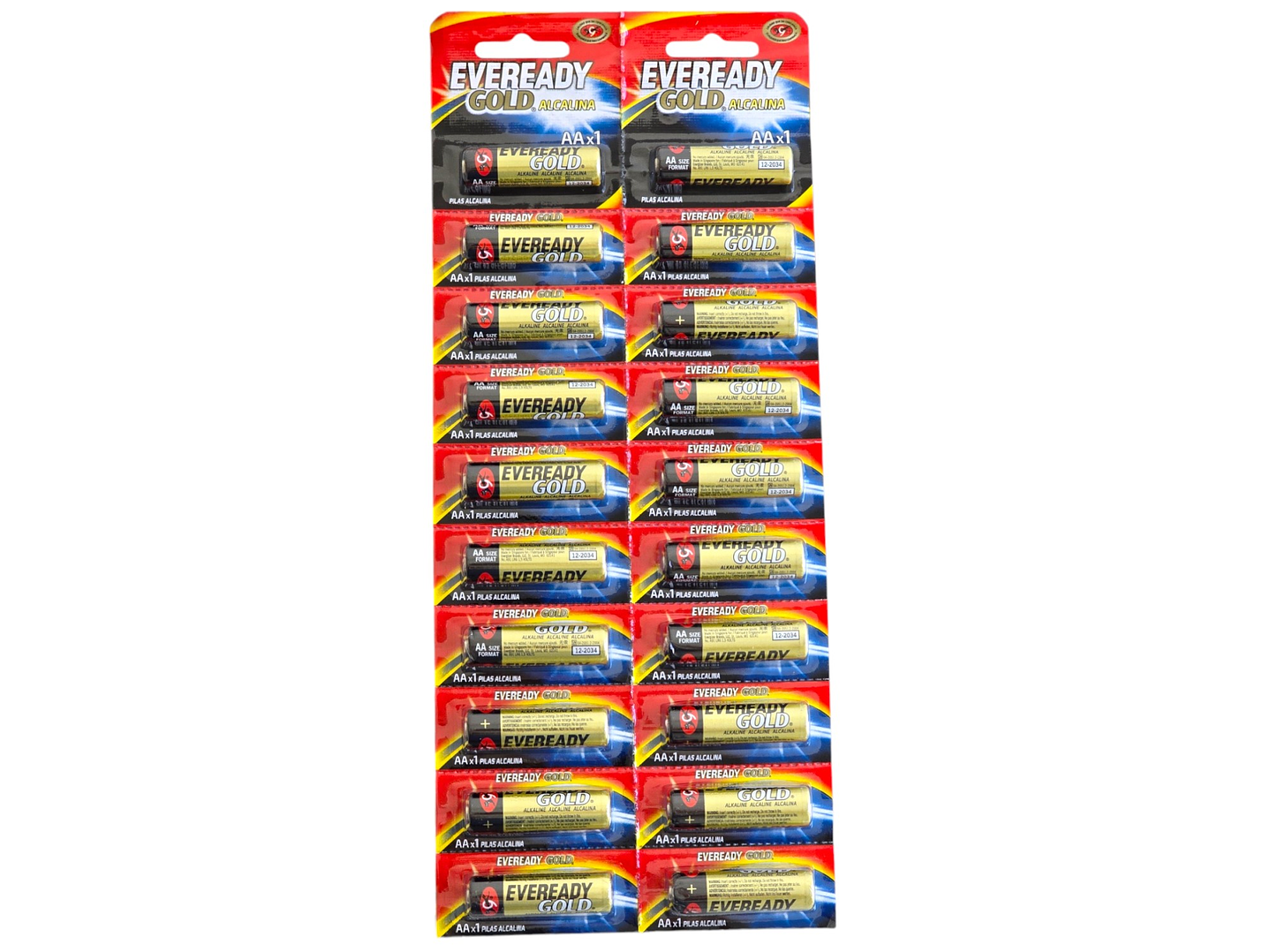 Pack 20 Pilas Eveready AA Alcalina Tira Prepicada 1