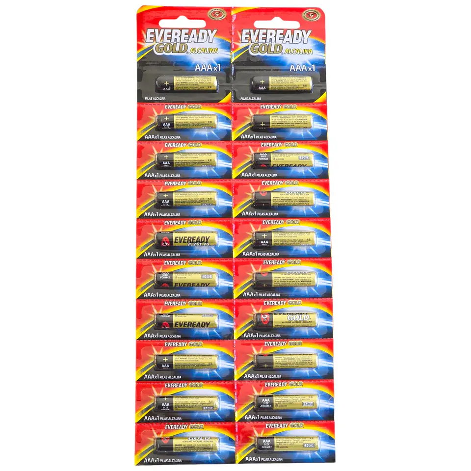 Pack 20 Pilas Eveready AAA Alcalina Tira Prepicada 1