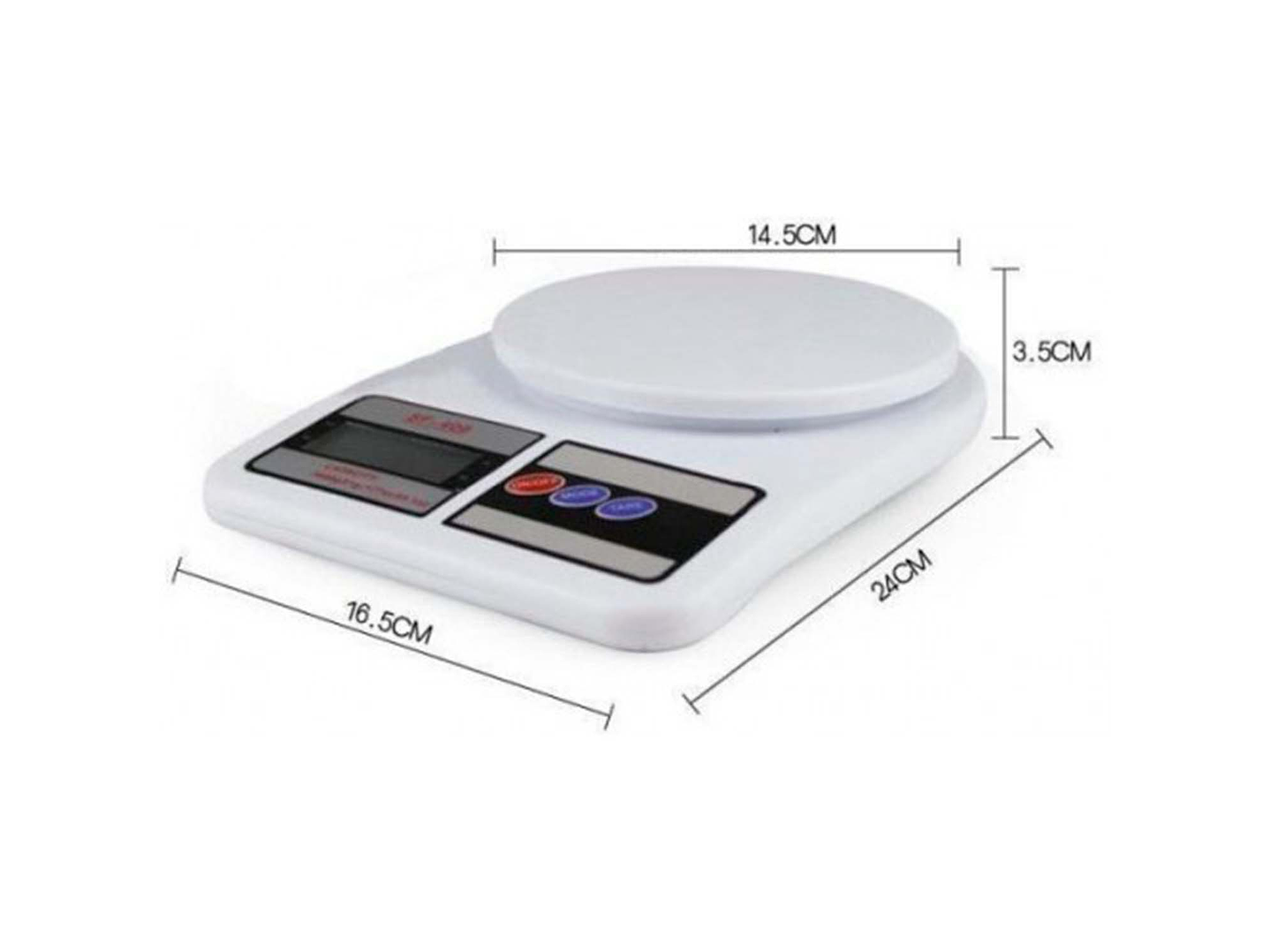 Balanza Pesa de Cocina Digital 7 Kilos Blanca 3