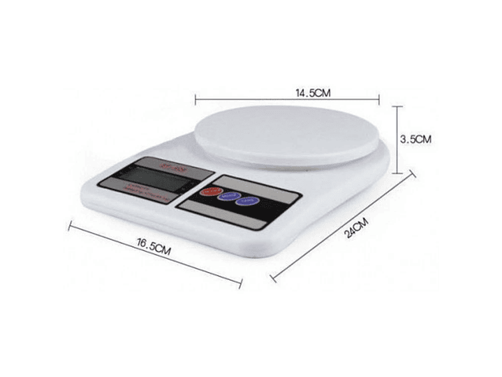 Balanza Pesa de Cocina Digital 7 Kilos Blanca 3