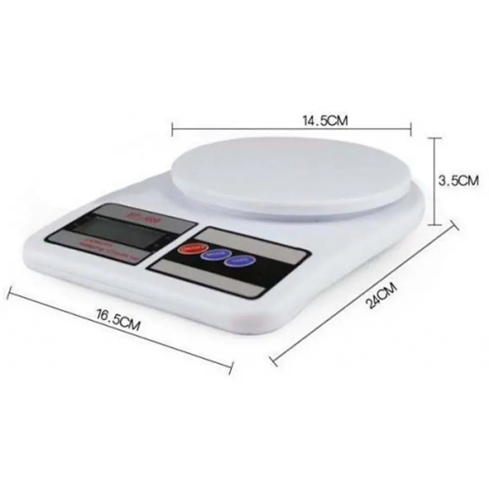 Balanza Pesa de Cocina Digital 7 Kilos Blanca 3