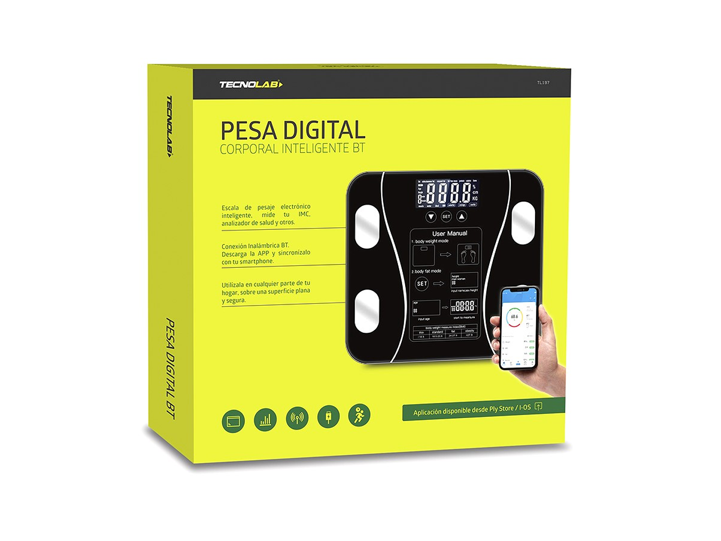 Pesa balanza de baño digital BT Inteligente TL326 3
