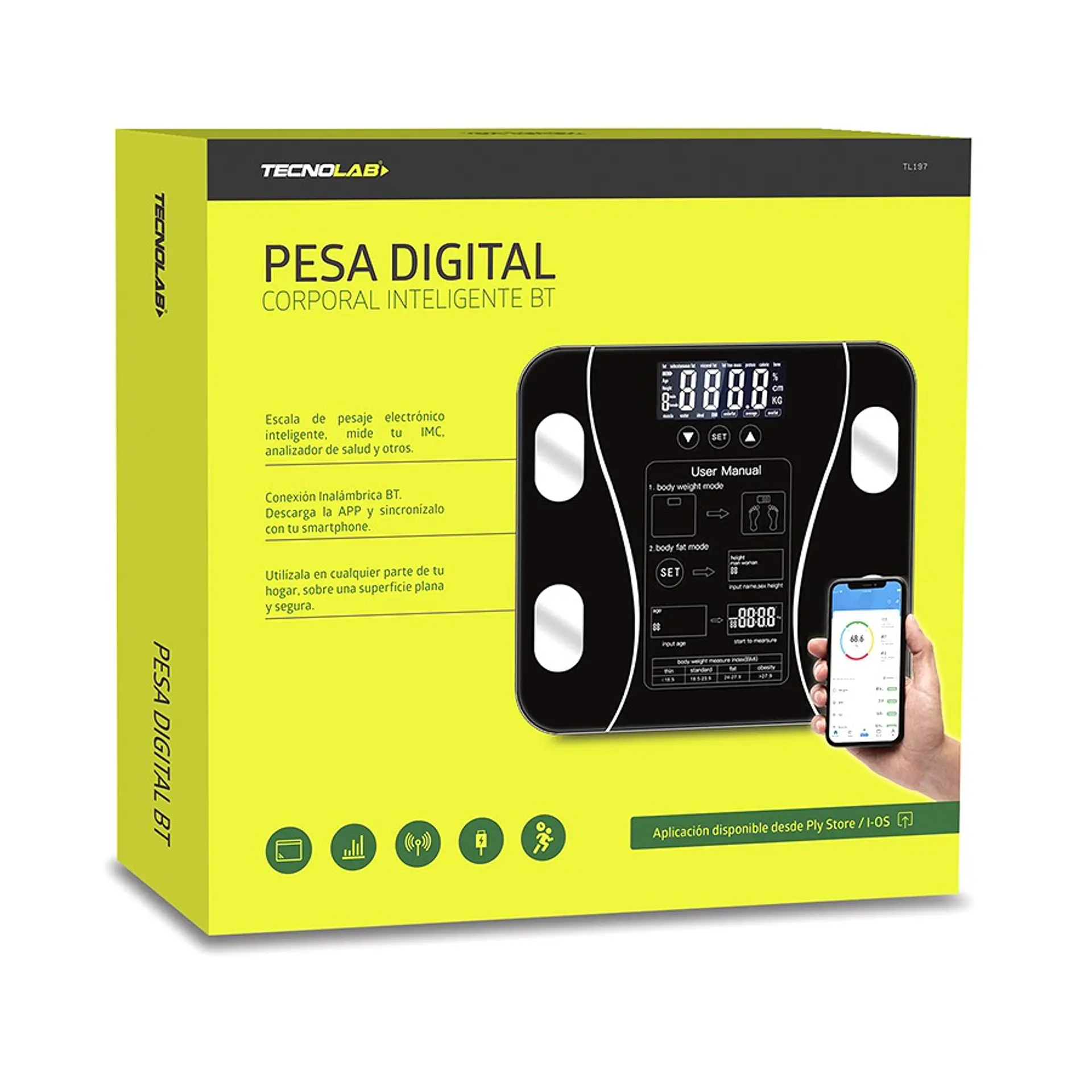 Pesa balanza de baño digital BT Inteligente TL326 3
