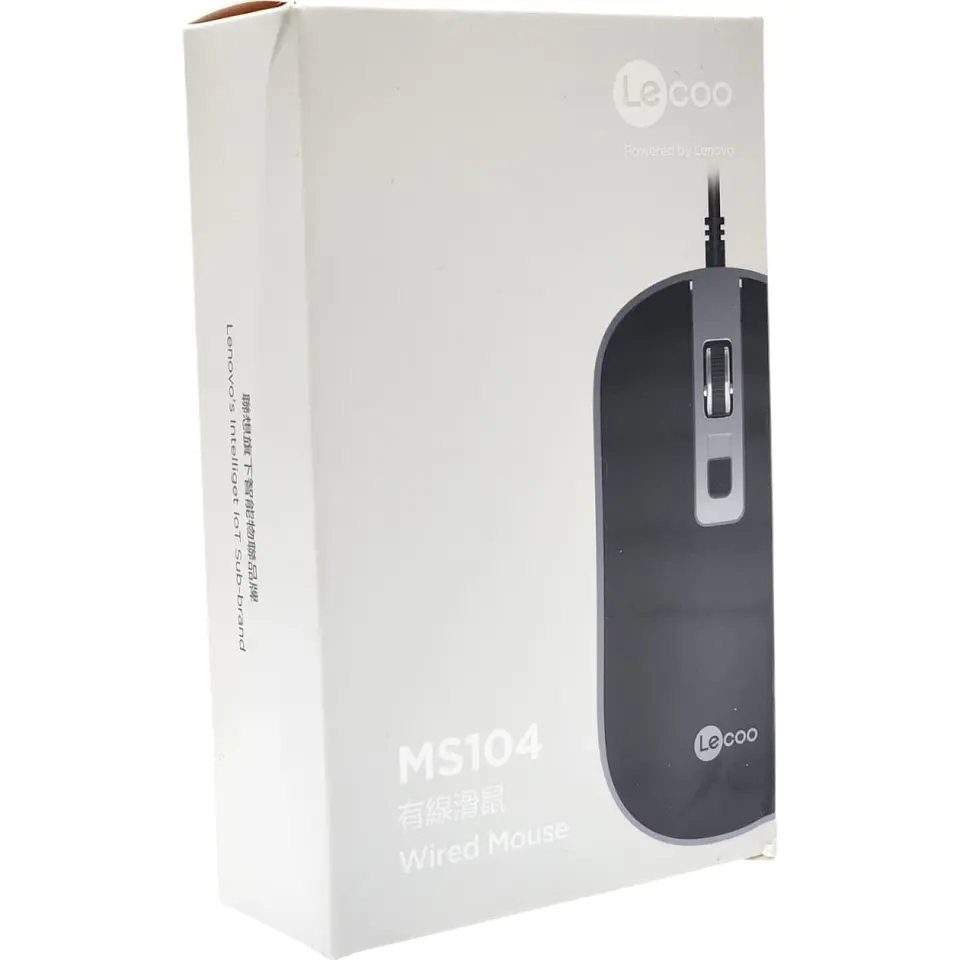 Mouse Alámbrico Lecoo Lenovo Wired MS104 4