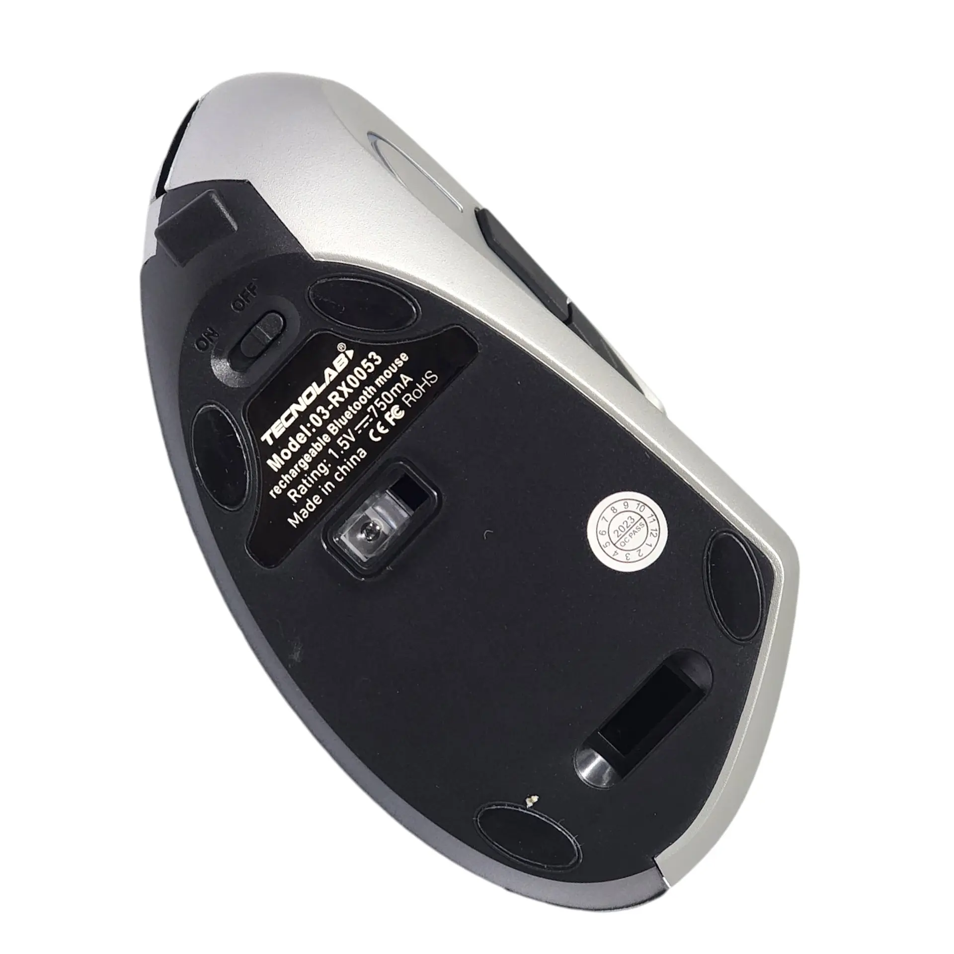 Mouse Vertical Ergonómico Bt ReptileX Gris RX0053 6