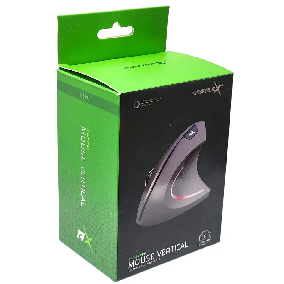 Mouse Vertical Ergonómico Bt ReptileX Gris RX0053 7