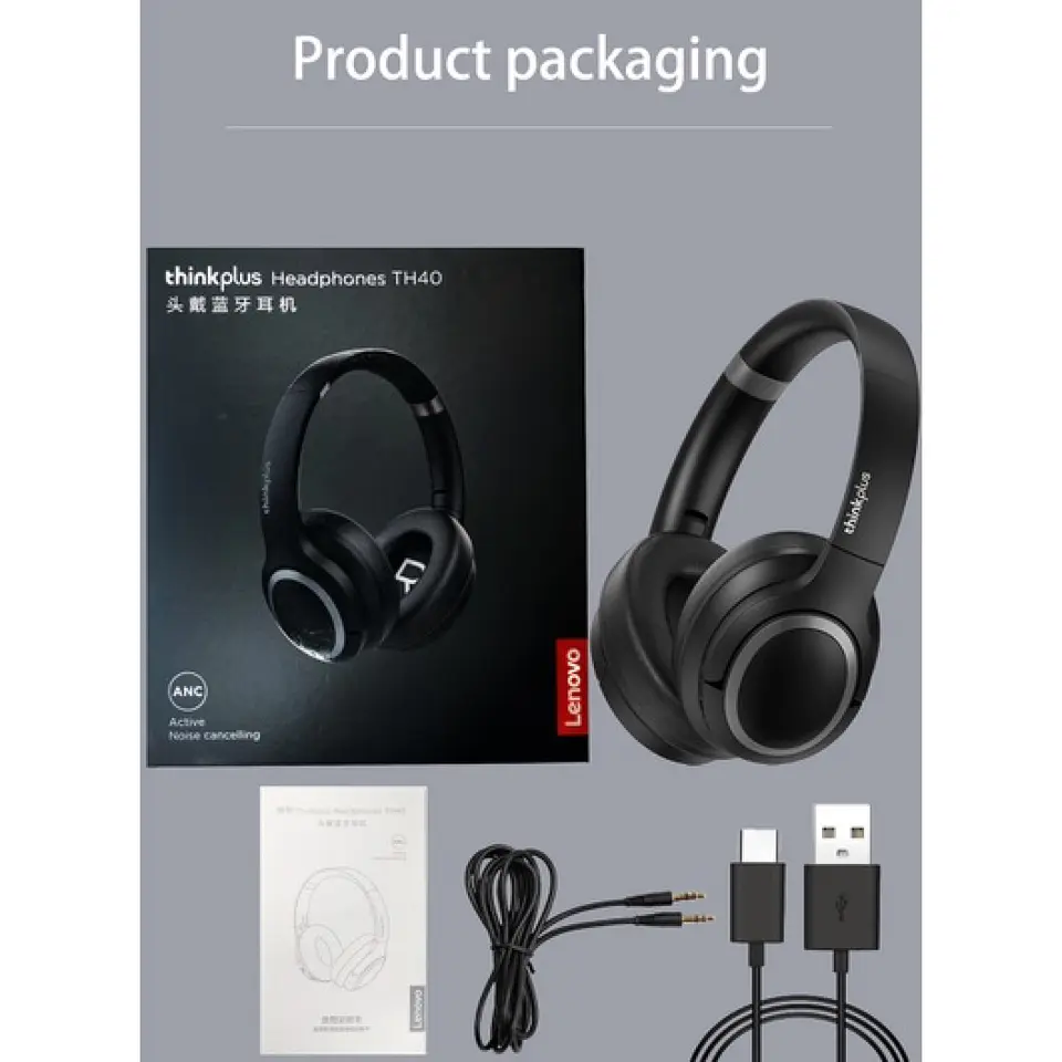 Audífonos Inalámbricos BT Lenovo TH40 Blanco ANC 3