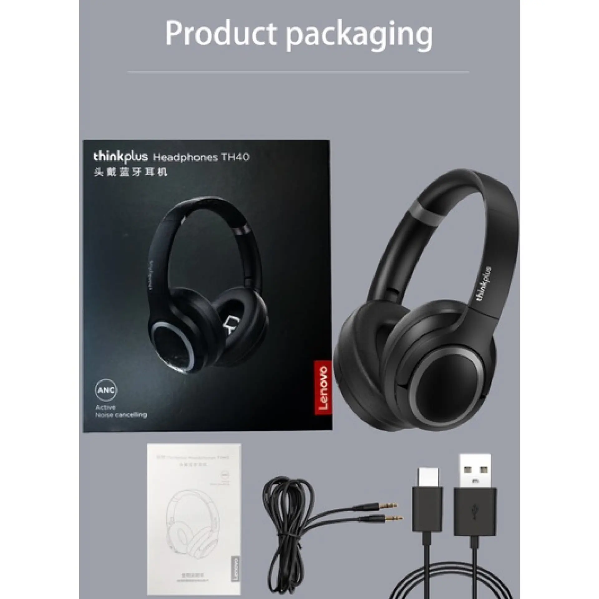 Audífonos Inalámbricos BT Lenovo TH40 NEGRO ANC 3