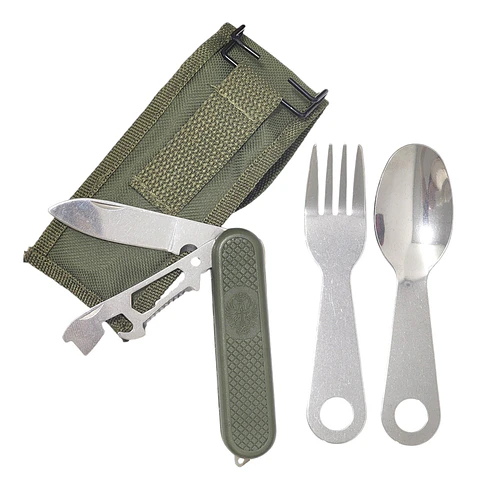 Set de navaja para camping + Cuchara y tenedor DBG1351