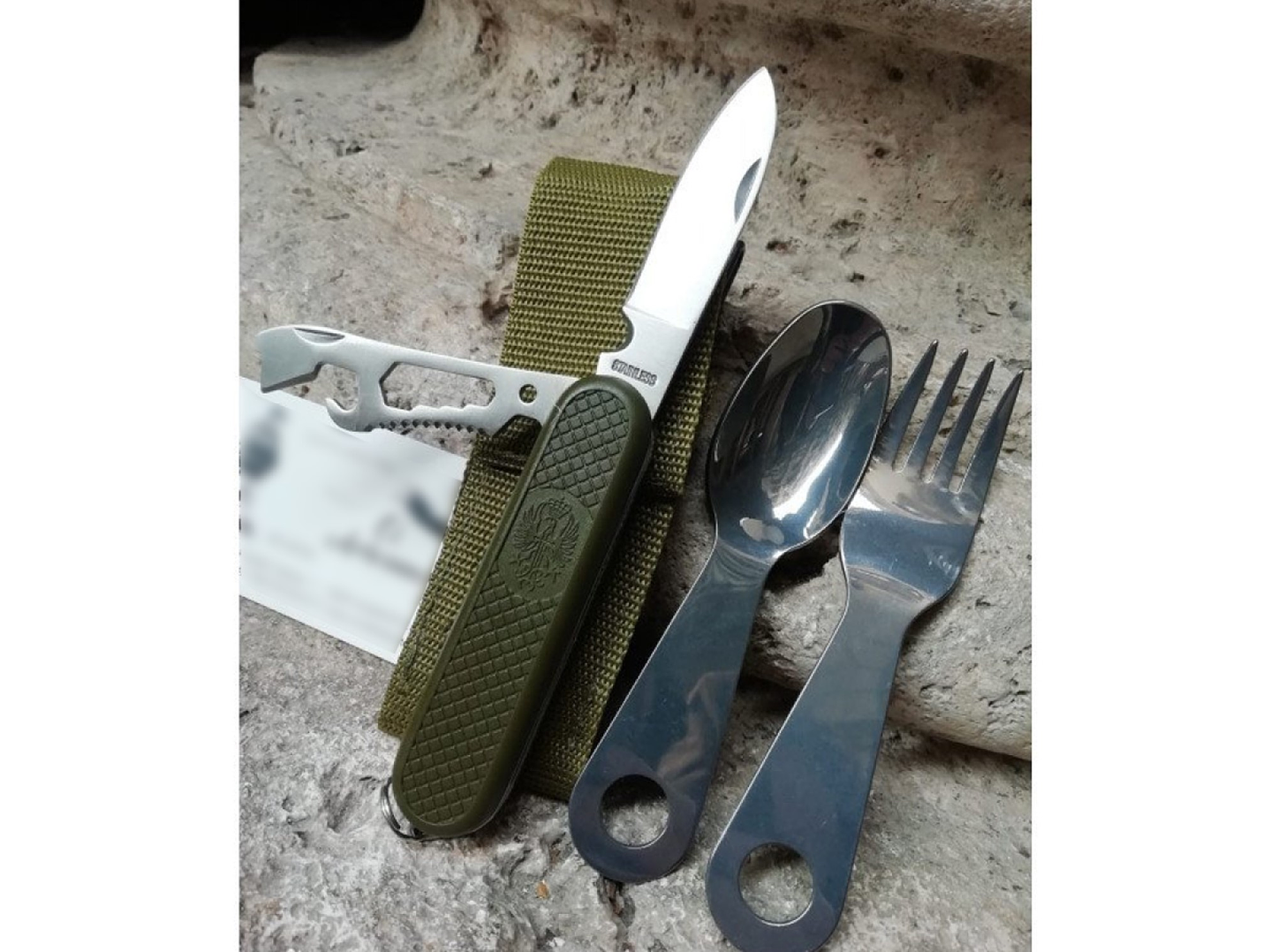 Set de navaja para camping + Cuchara y tenedor DBG1351 5