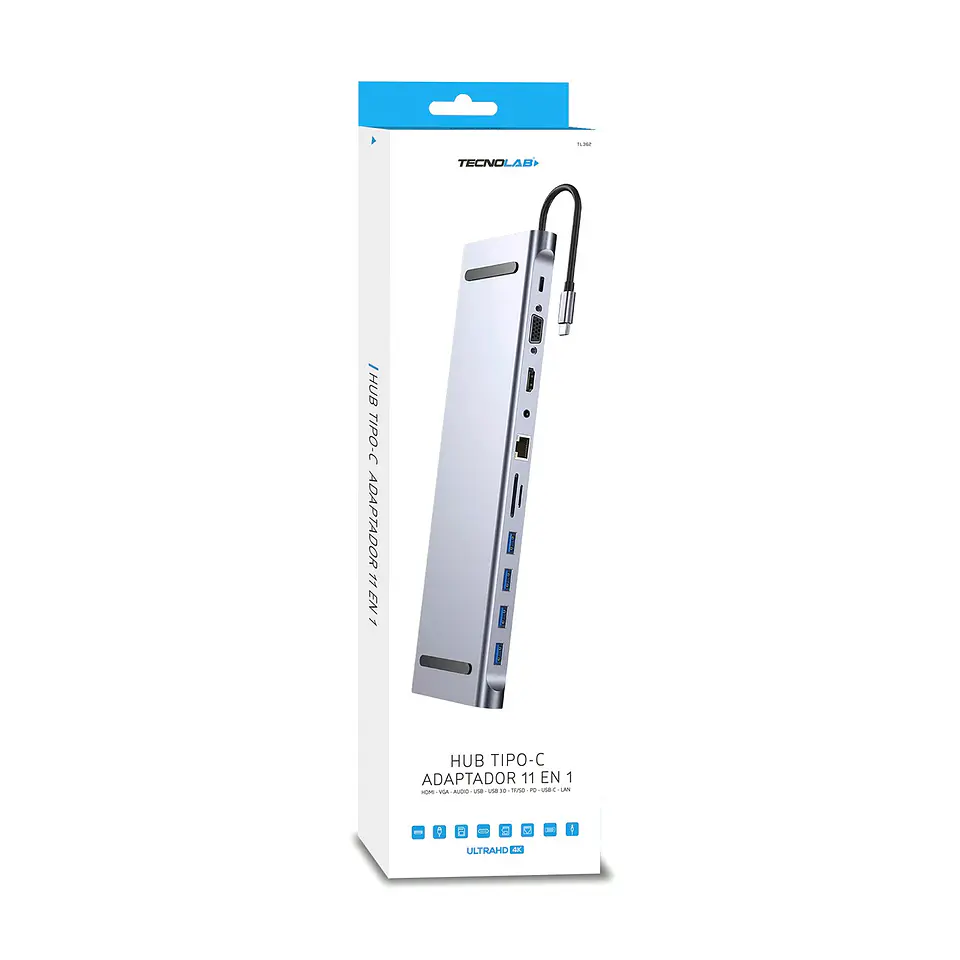 Hub USB Multipuerto USB-C Tecnolab 11 en 1 TL363 7
