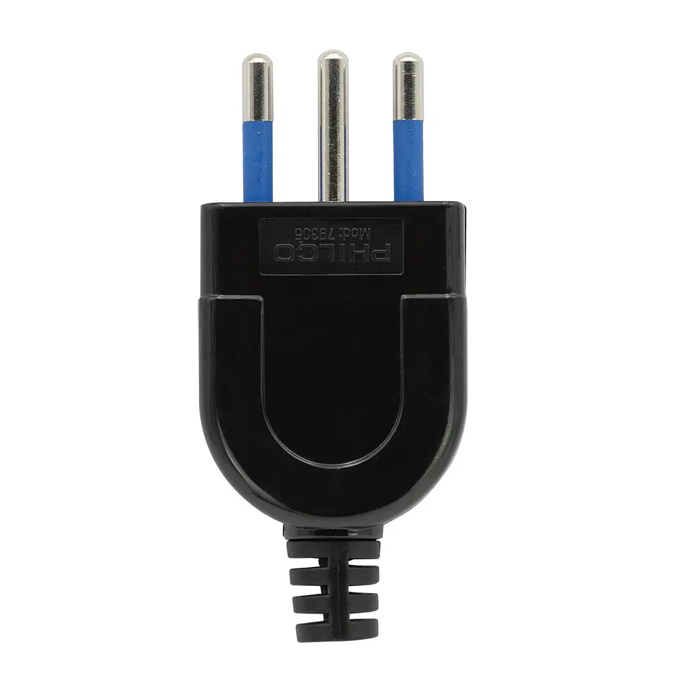 Enchufe Macho Vertical Negro Philco 2P+T 79305 - 2500w 1