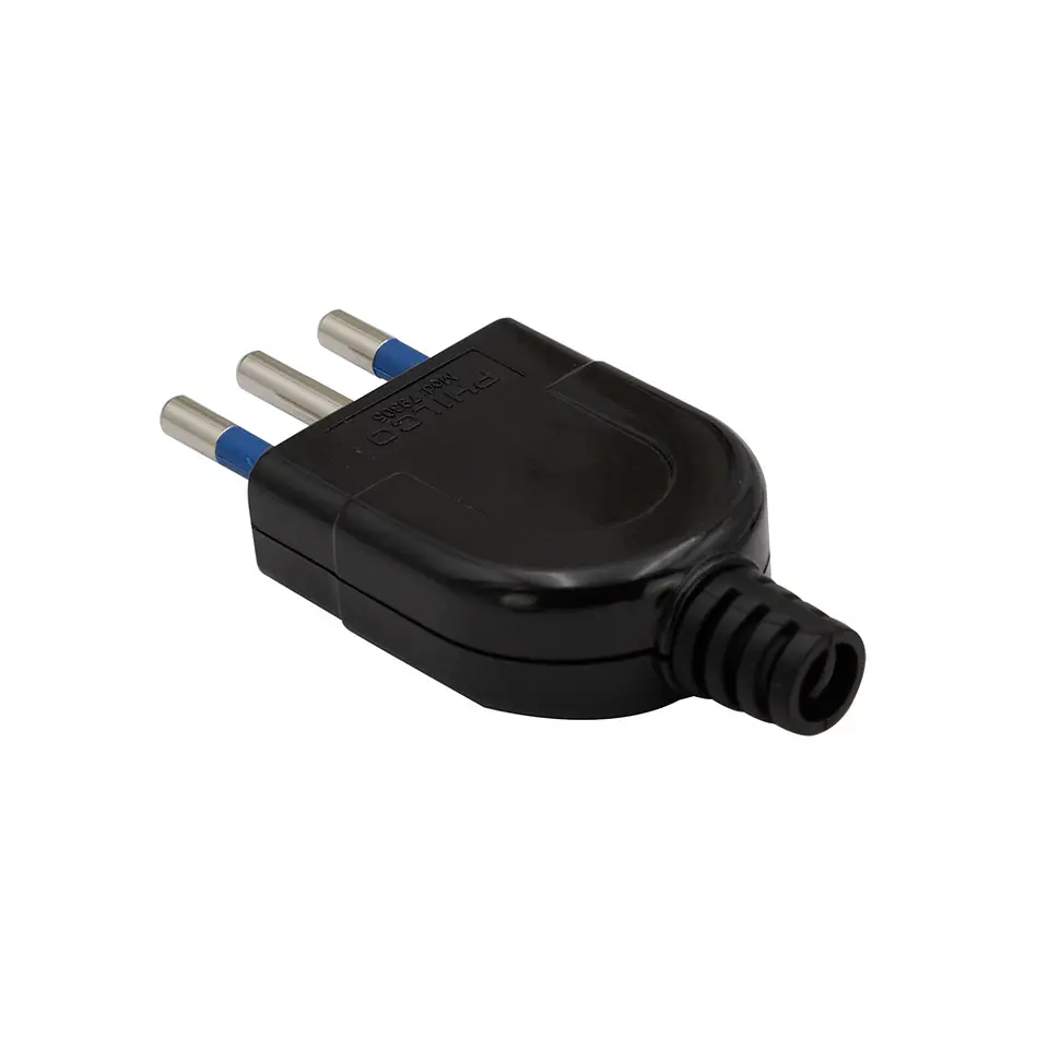 Enchufe Macho Vertical Negro Philco 2P+T 79305 - 2500w 3