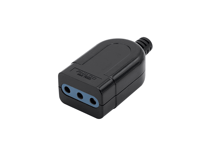 Enchufe Hembra Negro Philco 2P+T 2500w 79303 1