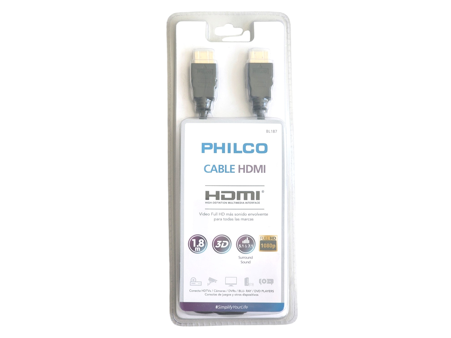 Cable Hdmi 1.8mts Philco Full HD v1.4 2