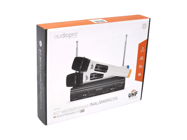 Kit 2 Micrófonos inalámbricos UHF Audiopro AP02040 8