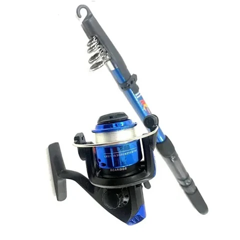 Caña De Pescar 2.10mt Con Carrete E Hilo DBG1384 Azul